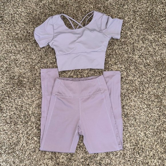 J.ING Powdered Violet High-Waist Side Panel Legging - Picture 1 of 4